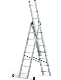 Escada multiusos de alumínio três lances 8 degraus DW-PRO-3x8 DRABEST