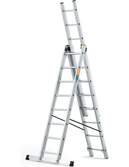 Escada multiusos de alumínio três lances 8 degraus DW-PRO-3x8 DRABEST