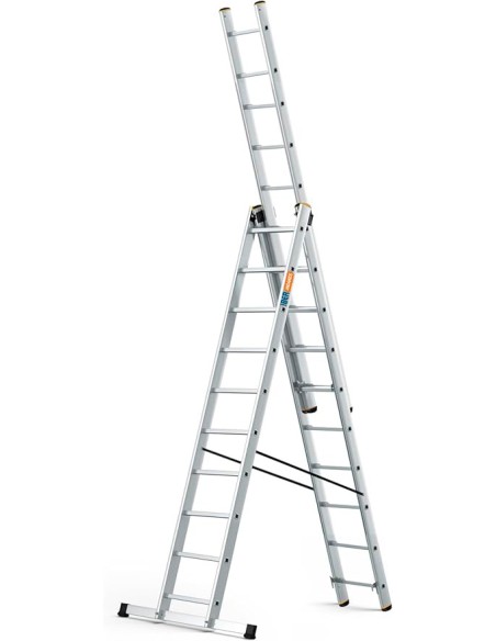 Escada multiusos de alumínio três lances 10 degraus DW-PRO-3x10 DRABEST