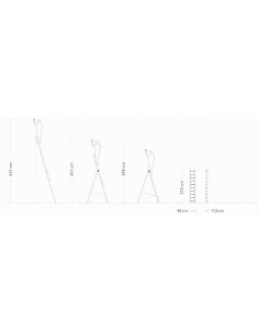 Escalera multiusos aluminio tres tramos 10 peldaños DW-PRO-3x10 DRABEST 2