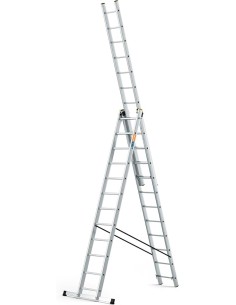 Escada multiusos de alumínio três lances 12 degraus DW-PRO-3x12 DRABEST