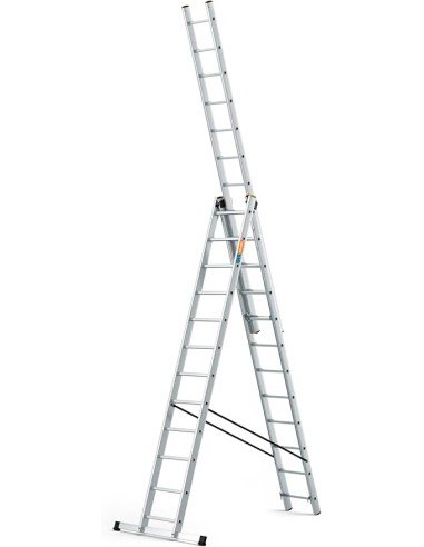 Escada multiusos de alumínio três lances 12 degraus DW-PRO-3x12 DRABEST