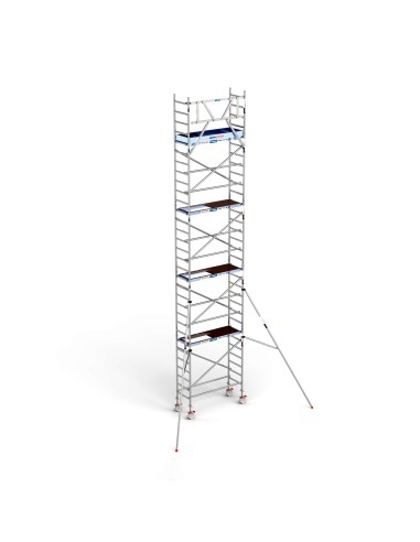 Torre de Andaime PRO NEW 75x190 em Alumínio - 10,20 m Altura de Trabalho