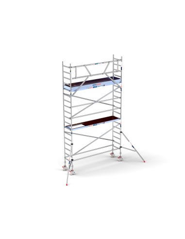Torre de Andaime PRO NEW 75x305 em Alumínio - 6,20 m Altura de Trabalho