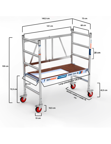 Andamio con ruedas plegable de aluminio COMPACT IBERANDAMIOS