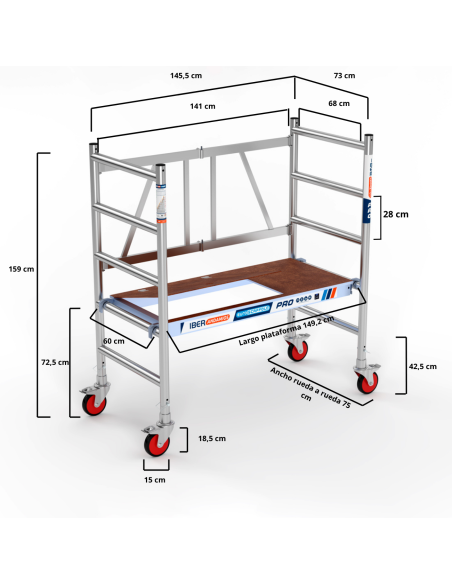 Andamio con ruedas plegable de aluminio COMPACT IBERANDAMIOS