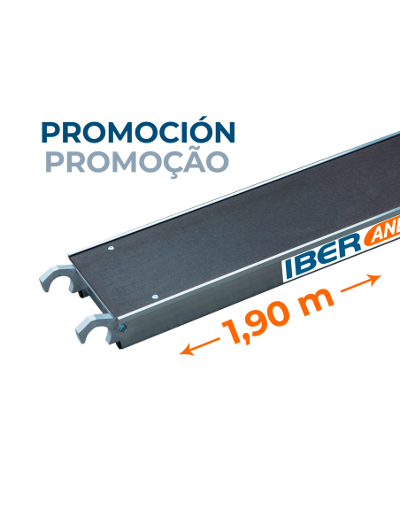 Plataforma de 190 x 30  cms sin trampilla para andamios plegables