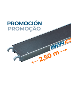 Plataforma de 250 x 30  cms sin trampilla para torres de andamio