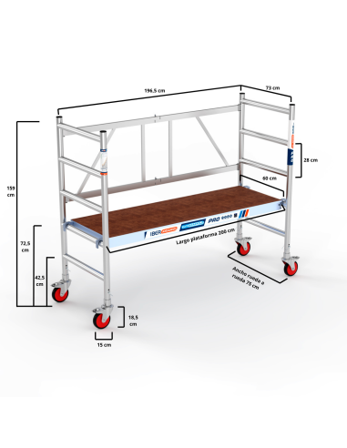 Andamio plegable EVO de aluminio con plataforma