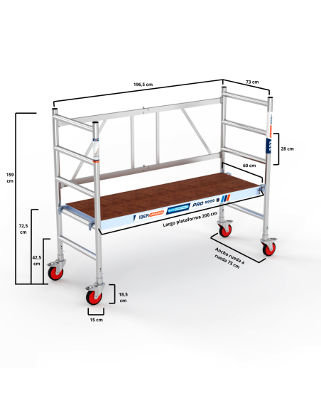 Andamio plegable EVO de aluminio con plataforma