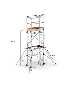 Andaime dobrável COMPACT MÓDULO 1+2+3 - 75x150x5,50 Plat. CT - m Altura de trabalho 2