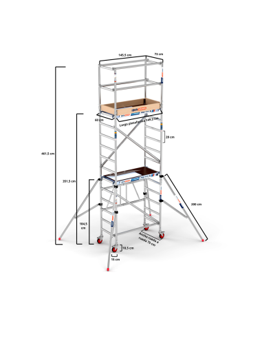 Andamio plegable en aluminio COMPACT 1+2+3  IBERANDAMIOS