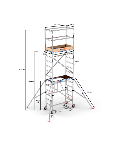 Andamio plegable en aluminio COMPACT 1+2+3  IBERANDAMIOS
