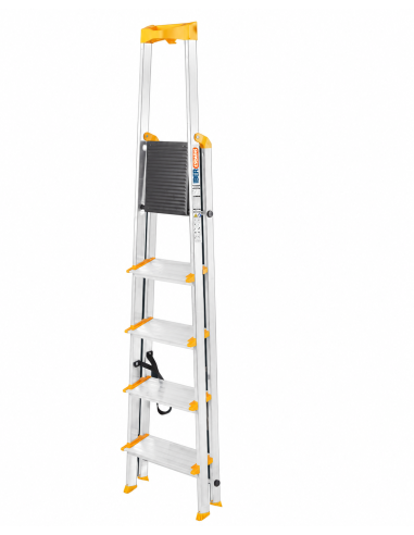 Escalera aluminio 5 peldaños cómodos
