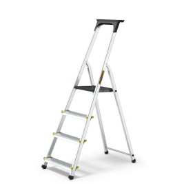Escalera de aluminio plegable doméstica DRABEST de 4 peldaños + bandeja de herramientas DRABEST