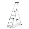 Escalera de aluminio plegable doméstica DRABEST de 5 peldaños + bandeja de herramientas DRABEST