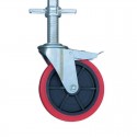 Ruedas con husillo de acero 200 mm. Goma 300 kg