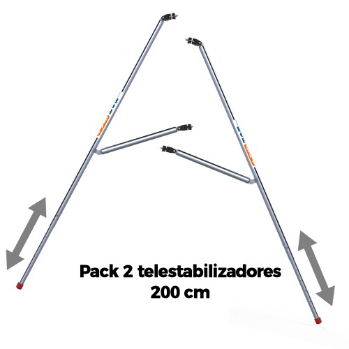 Pack de 2 estabilizadores telescópicos 200 cm para andaimes dobráveis ​​e torres móveis