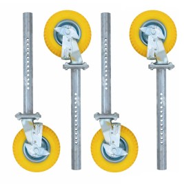Conjunto de 4 rodas de andaime de BORRACHA para GARDEN 200 mm 2