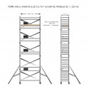 Torre andamio móvil plus de aluminio IBERANDAMIOS 75 x 250 x 1120 altura de trabajo