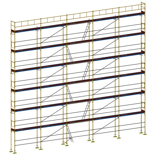 Andaime europeu Dino 48 - 15 metros de fachada - 195 m2