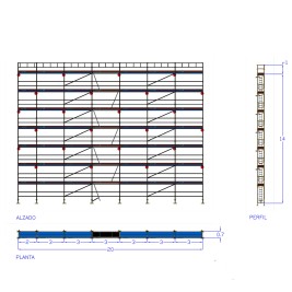 Andamio Europeo Dino 48 - 20 metros fachada - 300 m2 2