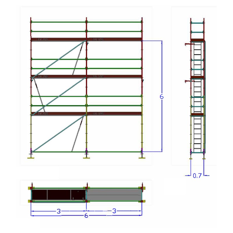 Comprar Andamio Multidireccional | MEKA 48 - 6m fachada - 7m altura 42 m2