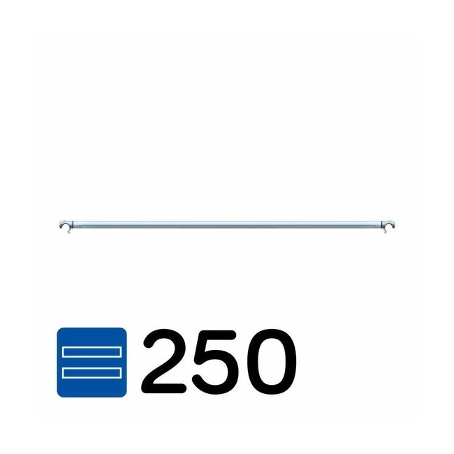 Barra horizontal 250 cms para andamios plegables y torres móviles