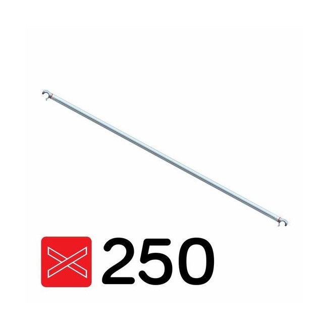 Barra diagonal 250 cm para andaimes dobráveis