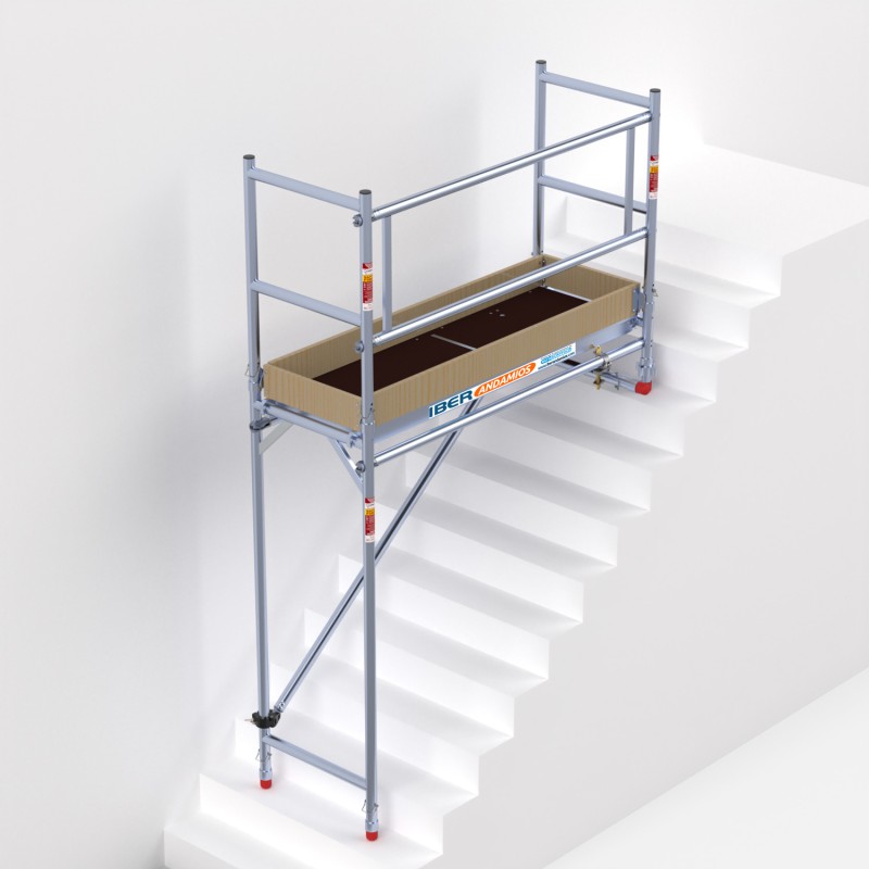 Plataforma de andamio, funciona con escalera plegable multiusos 7 en 1,  estante de soporte y plataforma de trabajo de bandejas de acero