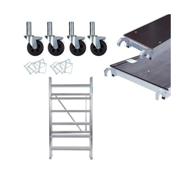 Andamio plegable aluminio 90x190 con plataforma extra de 30 multiposición
