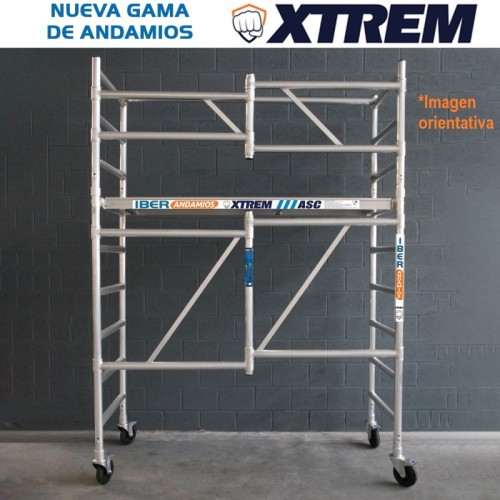 Andamio plegable XTREM 75x190 3,65 m Altura de trabajo con barras extra y rodapié de madera