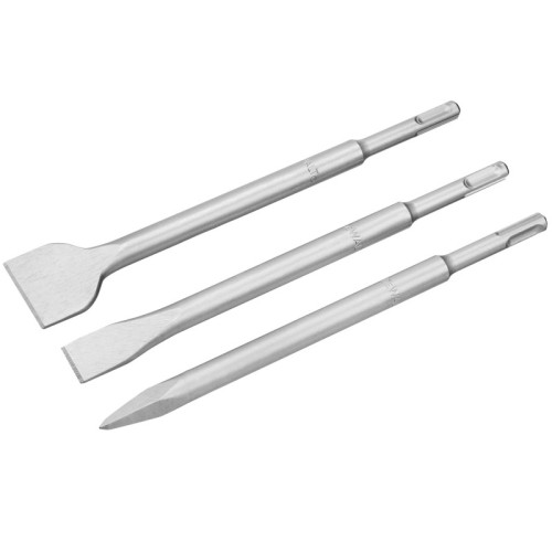 Juego SDS-Plus: Puntero 250mm + Cincel plano 20x250mm +Cincel plano 40x250mm
