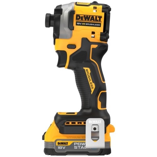 Chave de fenda compacta de impacto sem escova XR 18V ​​​​1/4 205Nm com 2 baterias POWERSTACK e estojo TSTAK