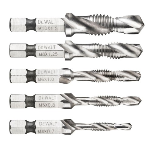 Kit de broca roscada DEWALT Metric X: 5 peças (M4, M5, M6, M8 e M10)