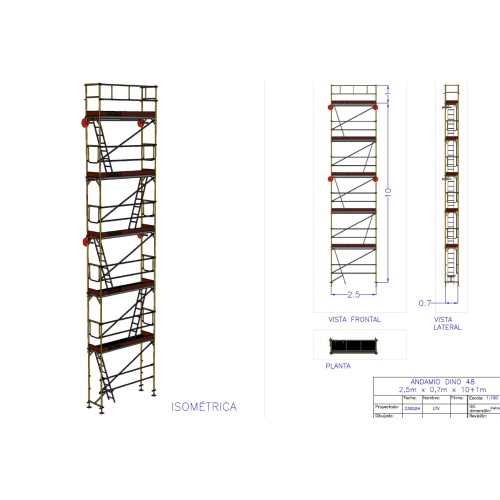 Andaime europeu Dino 48 - 2 metros de fachada - 27 m2