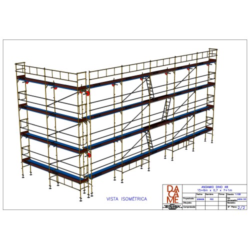 Andamio Europeo Homologado Dino 48 - 21 metros fachada - 168 m2