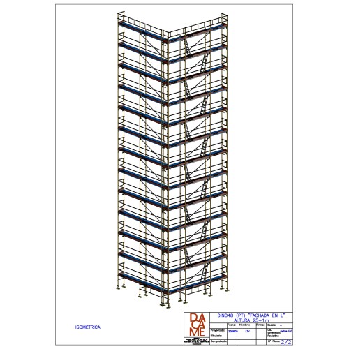 Andamio Europeo Homologado Dino 48 - 12 metros fachada - 312 m2