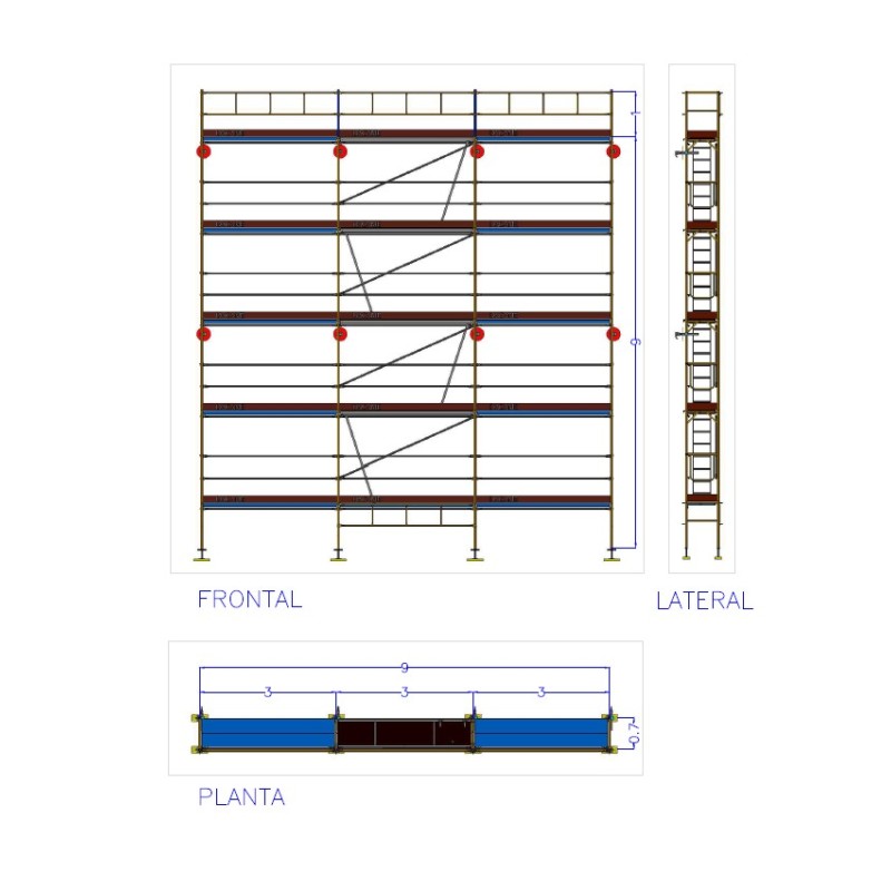 Comprar Andamio Europeo Dino 48 - 9 metros fachada - 90 m2