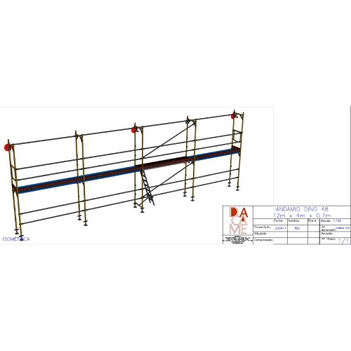 Andaime europeu Dino 48 - 12 metros de fachada - 48 m2