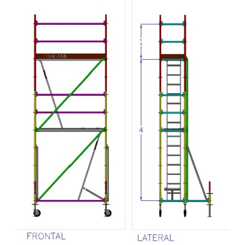 Comprar Andaime Multidirecional | MEKA 48 - 2m fachada - 5m altura 10 m2
