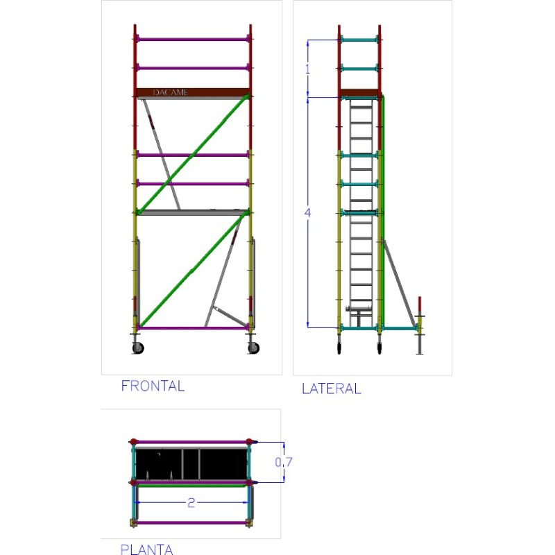 Comprar Andaime Multidirecional | MEKA 48 - 2m fachada - 5m altura 10 m2