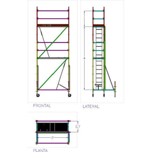 Comprar Andaime Multidirecional | MEKA 48 - 2m fachada - 5m altura 10 m2