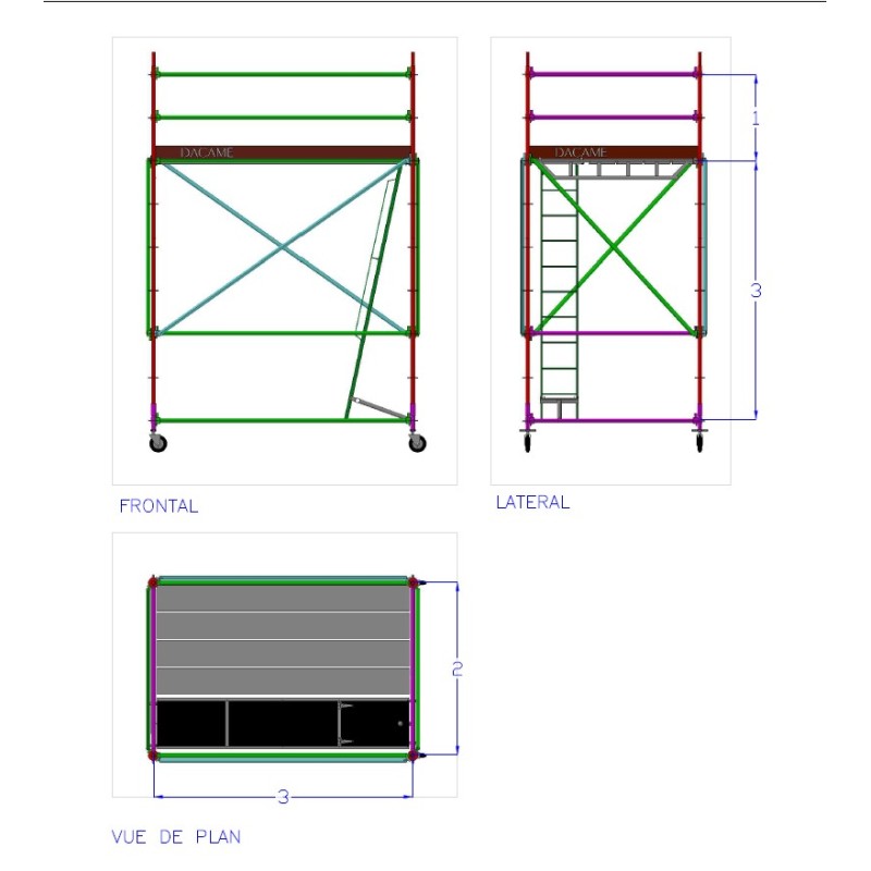 Comprar Andamio Multidireccional | MEKA 48 - 3m fachada - 4m altura 12m2