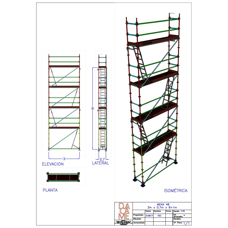 Comprar Andaime Multidirecional | MEKA 48 - 3m fachada - 9m altura 27 m2