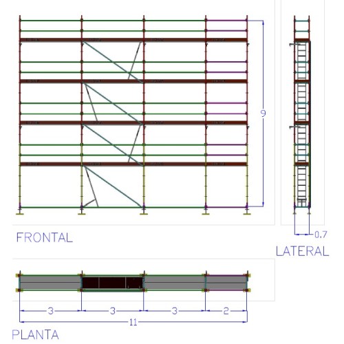 Comprar Andaime Multidirecional | MEKA 48 - 11m fachada - 9m altura 99 m2