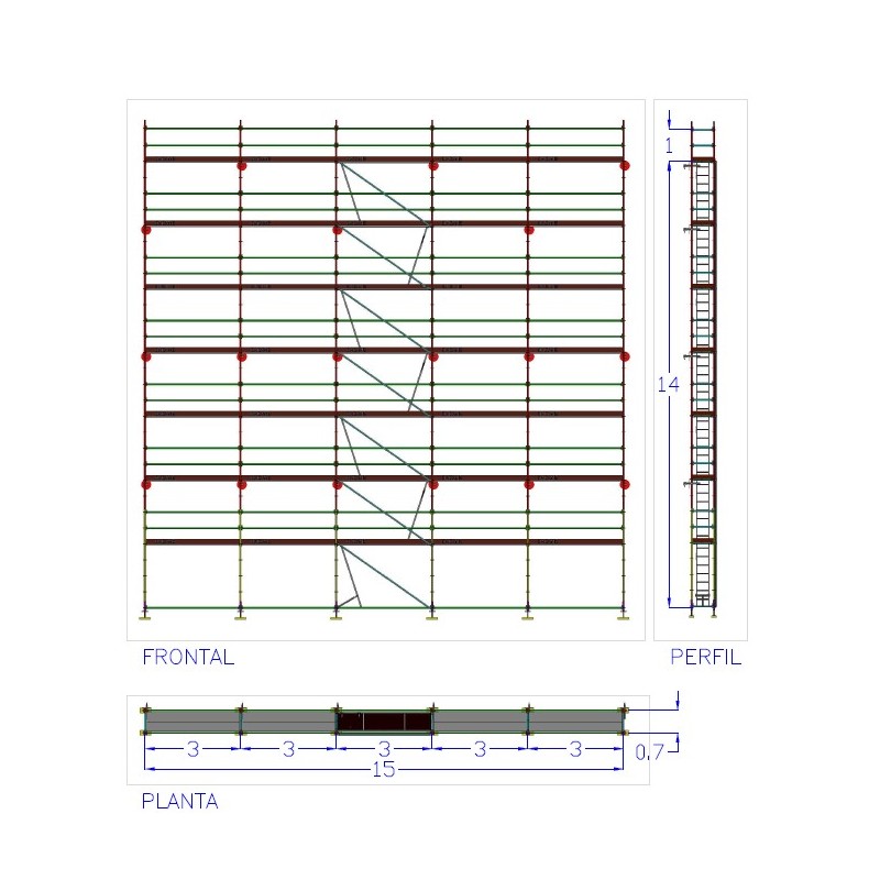 Comprar Andamio Multidireccional | MEKA 48 - 15m fachada - 15m altura 225 m2