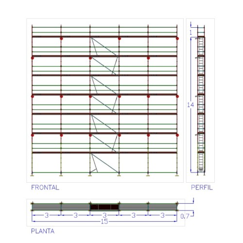 Comprar Andamio Multidireccional | MEKA 48 - 15m fachada - 15m altura 225 m2