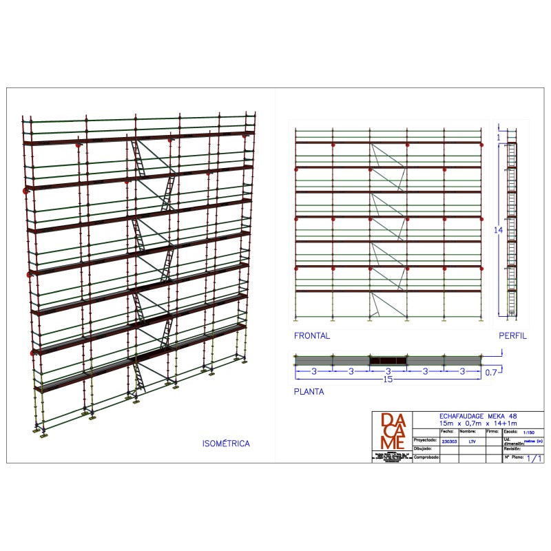 Comprar Andamio Multidireccional | MEKA 48 - 15m fachada - 15m altura 225 m2