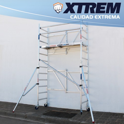 Andaime dobrável XTREM 75x190 4,70 m Altura de trabalho com estabilizadores